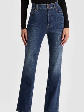 Alice + Olivia Dark Blue Straight-Leg Jeans